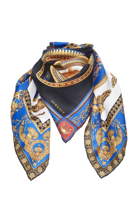 versace printed pure silk scarf|Versace silk scarf price.